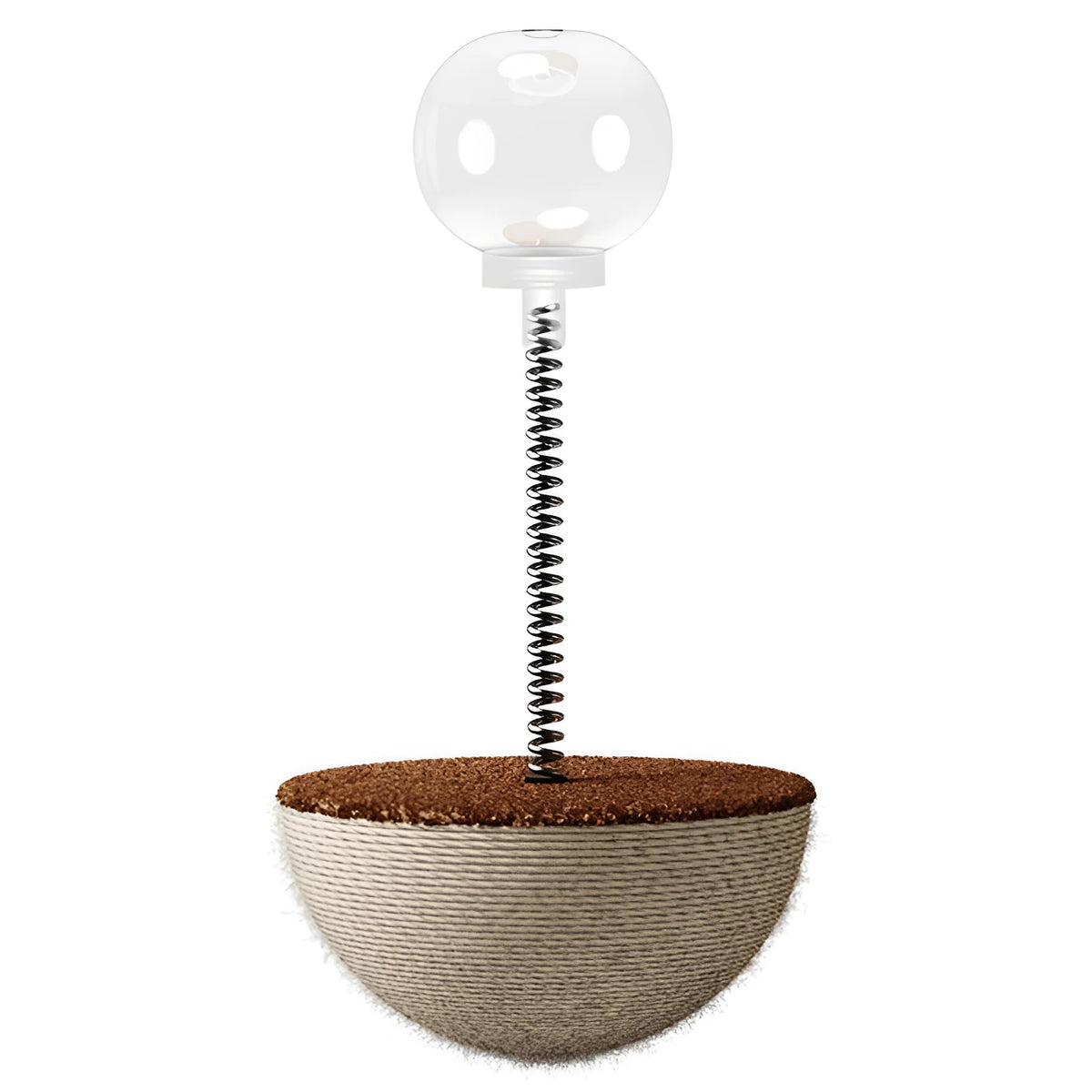 Auto-balancing cat interactive feeder toy in three types: tumbler teaser large, trumpet, and leaking food ball