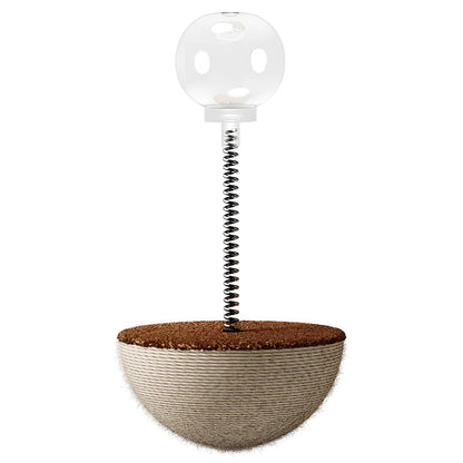 Auto-balancing cat interactive feeder toy in three types: tumbler teaser large, trumpet, and leaking food ball