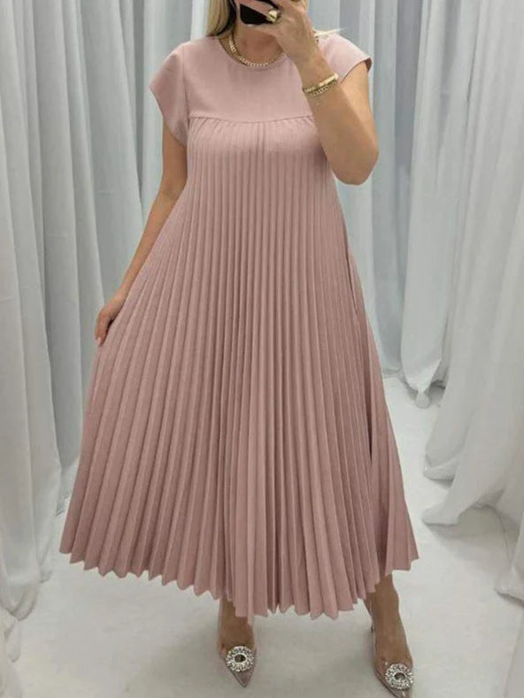 Elegant pleated high-waist long dress in a variety of classic and on-trend colours