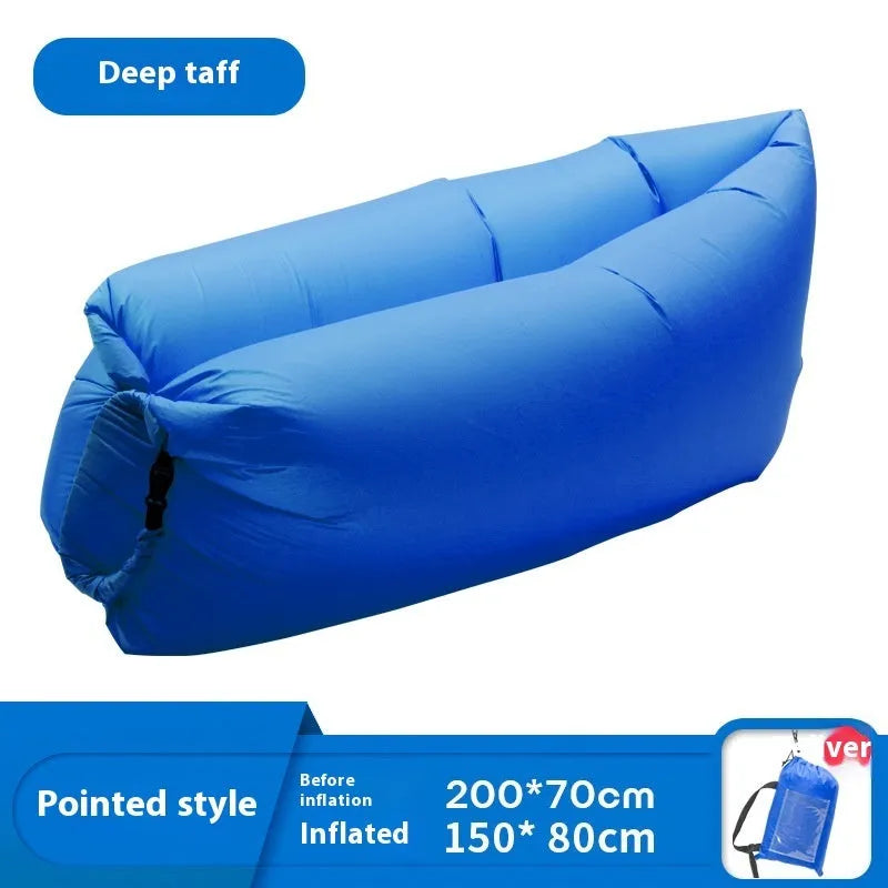 Yellow smiling face pattern inflatable portable seat for outdoor use