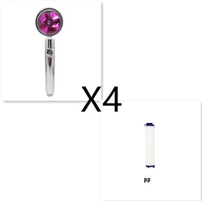 360° Rotating Shower Head with Built-In Fan - Premium ABS Plastic Construction, Water-Saving High-Pressure Spray
