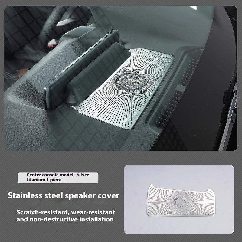 Stainless Steel Horn Cover for Mazda CX50 Car Horn Trim Anti Reflective Sunscreen Thermal Insulation Adhesive Backing Non Destructive Install Black Titanium or Silver Titanium Finish