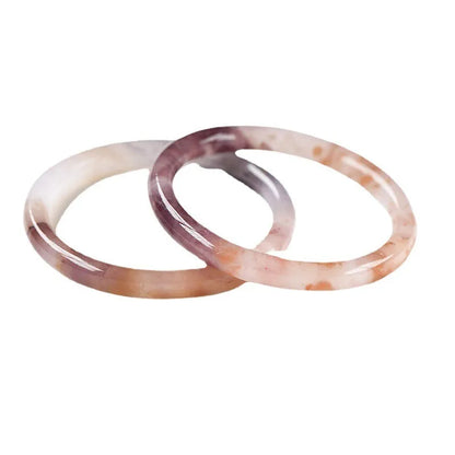 Violet quartz rock jade bracelet in geometric flat bar and round bar styles with size ranges from 54-64mm