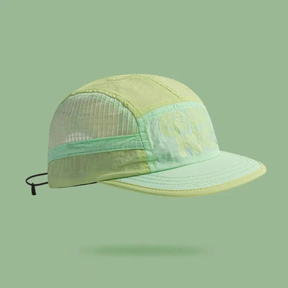 Gradient quick-drying mesh baseball cap with dome crown and English letters in multiple colour options