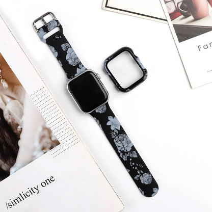 Printed silicone Apple Watch strap replacement band in multiple colours and patterns