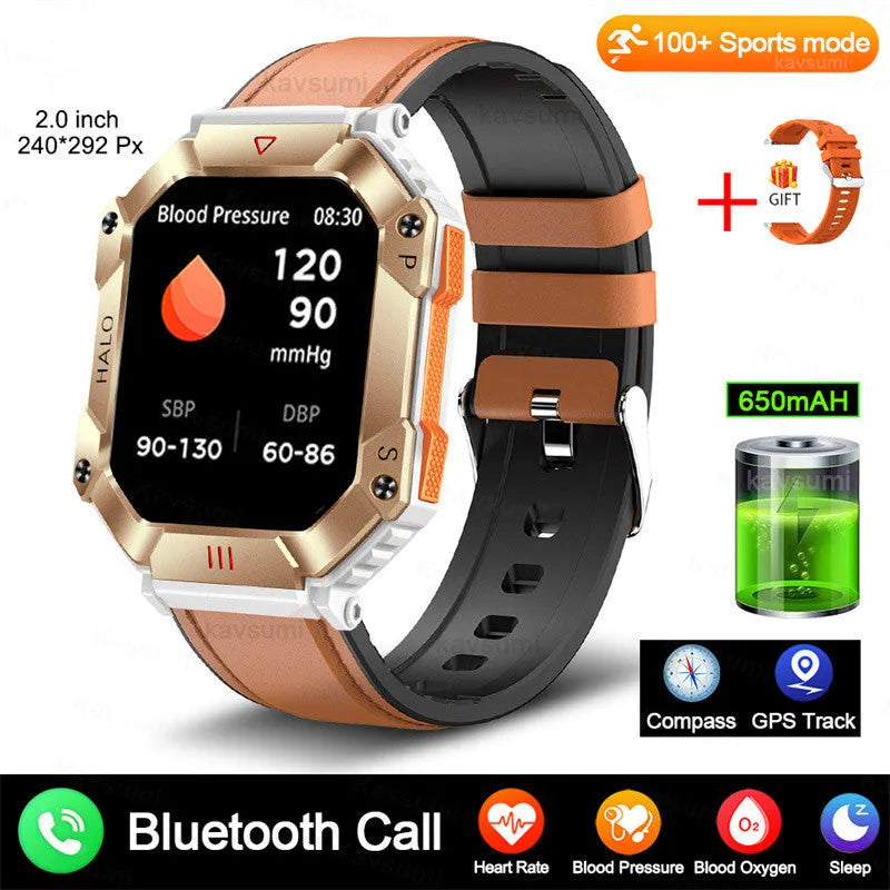 Android GPS smart watch for women with a titanium alloy case shown on a wrist, featuring a resin dial and a black camouflage strap.