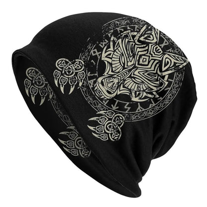 Viking totem wolf print double-layer elastic sleeve cap in various colours for hip hop street dance