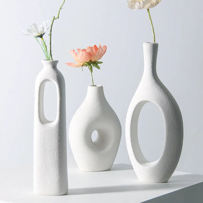 Handmade ceramic vase with frosted finish for flower arrangements