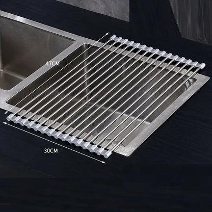 PP pot mat and kitchen drainage rack with stainless steel pipe insulation pad, modern minimalist, sizes 37x23cm to 47x36cm