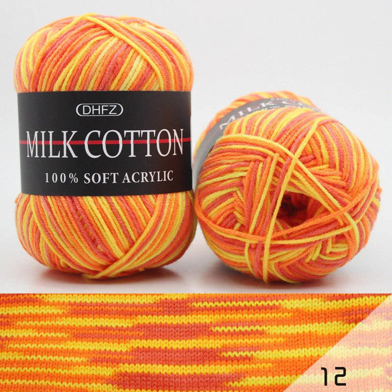Vibrant multi-color jacquard knitting yarn for cosy handmade creations