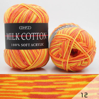 Vibrant multi-color jacquard knitting yarn for cosy handmade creations