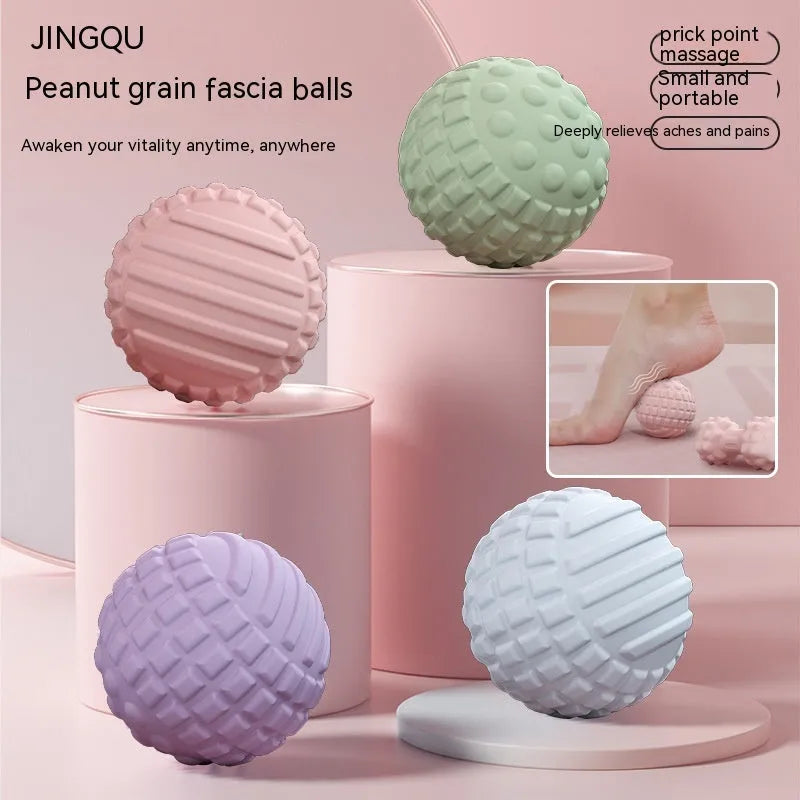 6cm pink TPR round foot massage relax yoga ball for trigger point release