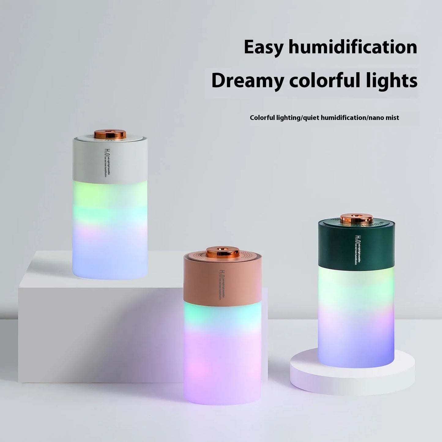 Japanese Korean colourful portable humidifier in pink or white with USB cable