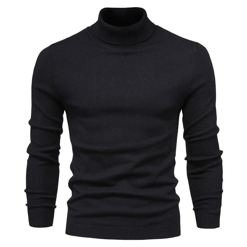 Men's slim fit turtleneck winter sweater in various colours