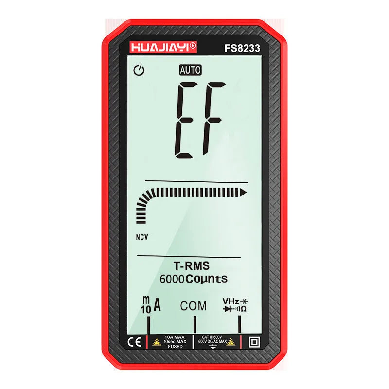 Large screen digital multimeter with automatic ranging in black colour, handheld design for electrical testing