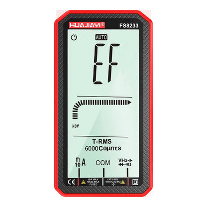Large screen digital multimeter with automatic ranging in black colour, handheld design for electrical testing