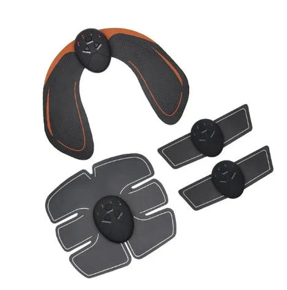EMS hip muscle training stimulator with host unit and buttock patch for abdominal toning and buttock lifting