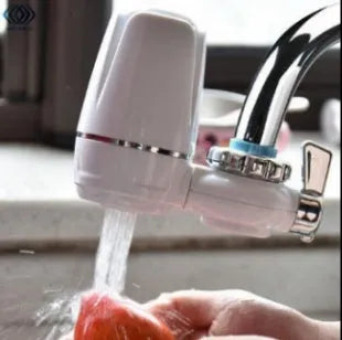 White kitchen faucet water filter with ceramic cartridge and universal tap adapter