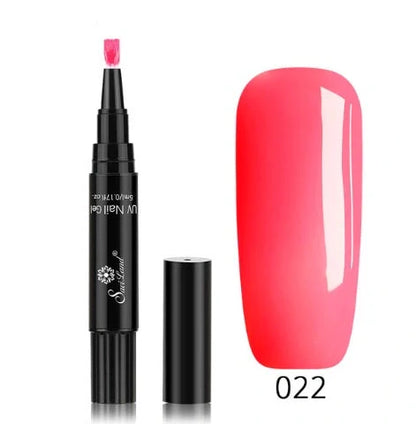 3-in-1 Gel Nail Varnish Pen with Glitter for One-Step Nail Art