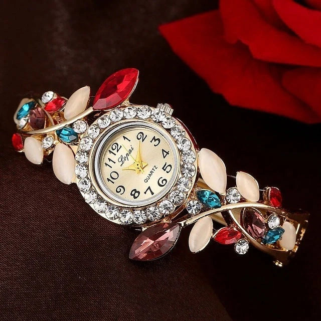 Vintage round dial quartz watch in royal blue, colourful, orange, purple, and red options