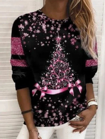 Cozy Christmas sweater with festive 3D digital prints in a variety of holiday-inspired colors