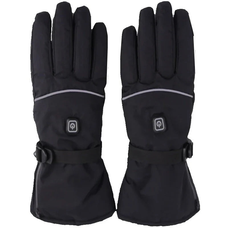 Three-Stage Temperature Regulating Electric Heating Gloves with PU leather palm, velvet lining, and discreet battery compartment