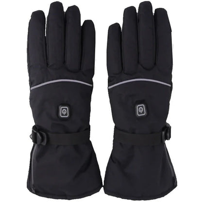 Three-Stage Temperature Regulating Electric Heating Gloves with PU leather palm, velvet lining, and discreet battery compartment