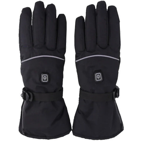 Three-Stage Temperature Regulating Electric Heating Gloves with PU leather palm, velvet lining, and discreet battery compartment