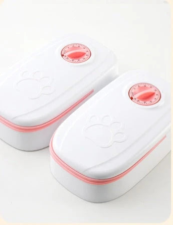 Automatic pet feeder with gravity-powered food and water dispensing system for cats and dogs
