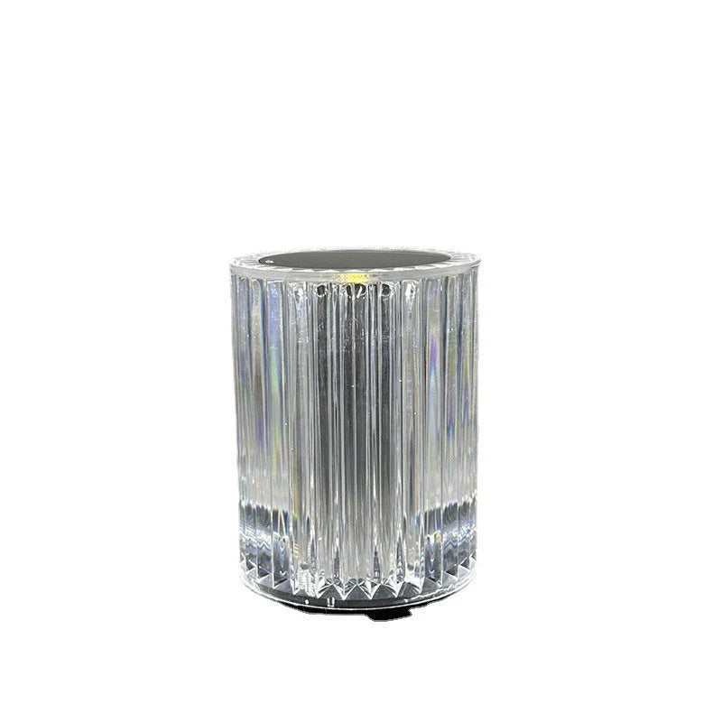 Stylish LED desk lamp with faux crystal design and customizable RGB lighting for home decor