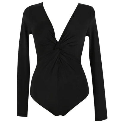 Black solid colour women's one-piece swimsuit made from nylon fabric for sun protection