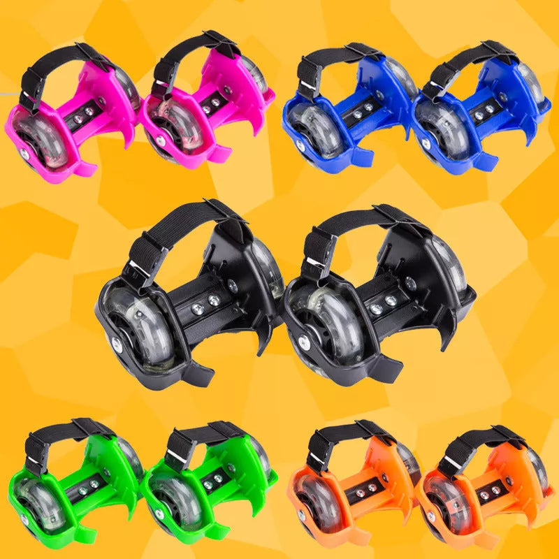 Children's luminous roller skates in three colours for safe evening play