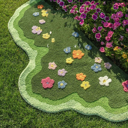 Premium plush area rug with soft acrylic fibers, non-slip backing, and unique floral pattern for living room, bedroom, and home decor