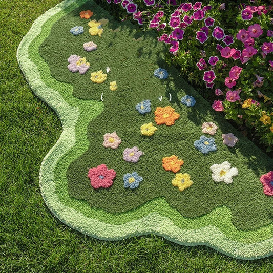 Premium plush area rug with soft acrylic fibers, non-slip backing, and unique floral pattern for living room, bedroom, and home decor