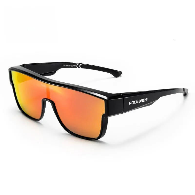 Cycling goggles with polarised lenses and large frame in various colour options