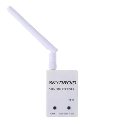 Yunzhuo UVC 5.8G glasses video capture receiver for drones in black and white with antenna.