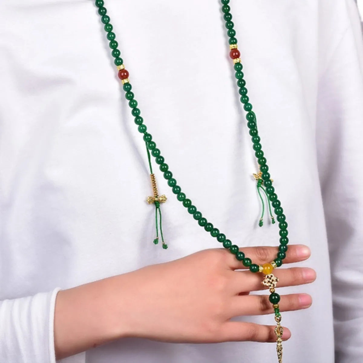 Brazilian natural green agate bracelet in three circle sizes: 6mm, 8mm, and 10mm diameters