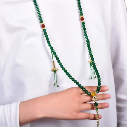 Brazilian natural green agate bracelet in three circle sizes: 6mm, 8mm, and 10mm diameters
