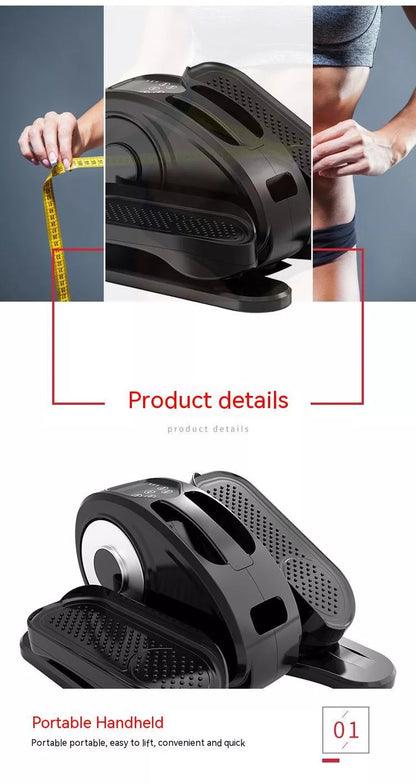 Compact electric elliptical trainer for home use in black, silver, or orange