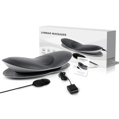 Premium lumbar support massage device with intelligent traction, heat therapy, and vibration massage functions for relieving back pain and muscle fatigue