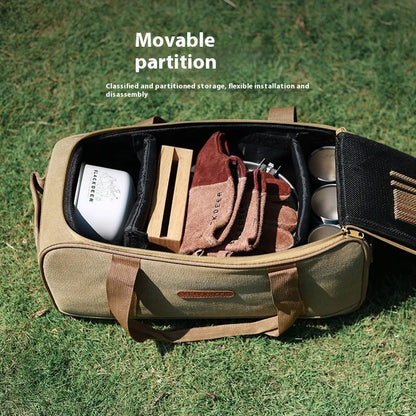 Oxford cloth outdoor camping tableware storage bag in 16L and 35L capacity options