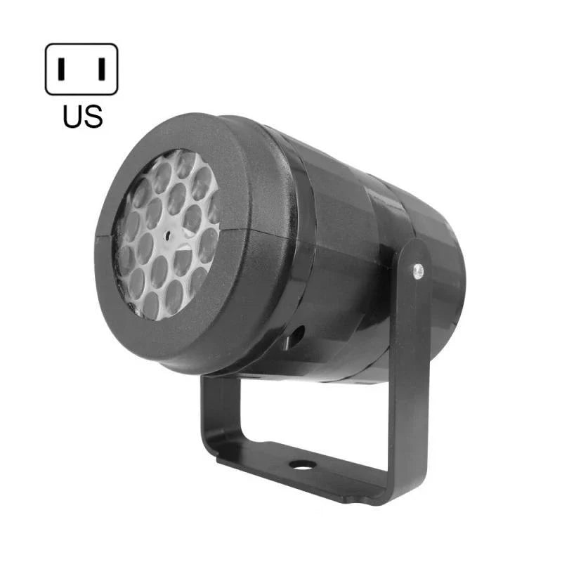 Dazzling LED snowflake projection light with various holiday-themed patterns for festive indoor and outdoor decoration