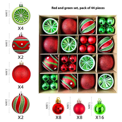 Christmas decoration pendant set with electroplated balls and painted gifts in cowhide presentation box