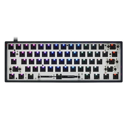 Dual-mode mechanical keyboard kit with 1900 mAh battery, RGB backlight, hot-swappable PCB, ABS case, 60% layout