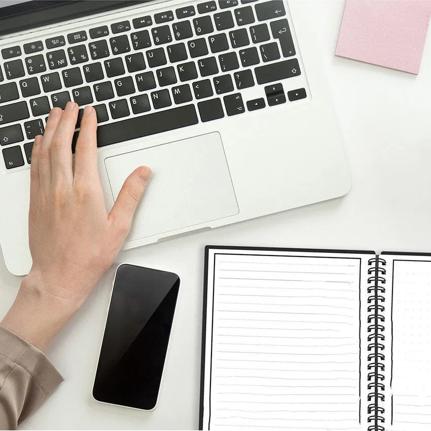 Business intelligence notebook with PVC cover, 30 sheets, 181 x 255 mm, A5 and B5 options, audio recording and handwriting recognition