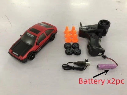 1:24 scale remote control drift car with powerful 4WD system, cool LED lights, and responsive 2.4 GHz remote for high-speed racing thrills