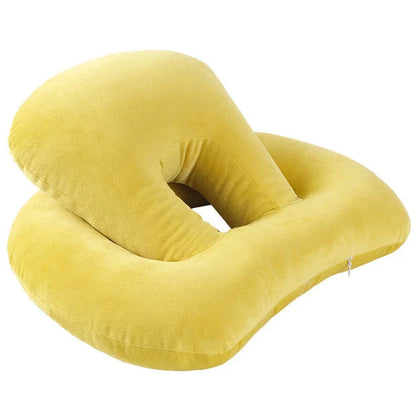 Comfortable U-Shaped Desk Neck Pillow with Plush Velvet Exterior and Adjustable Arm Rest Support