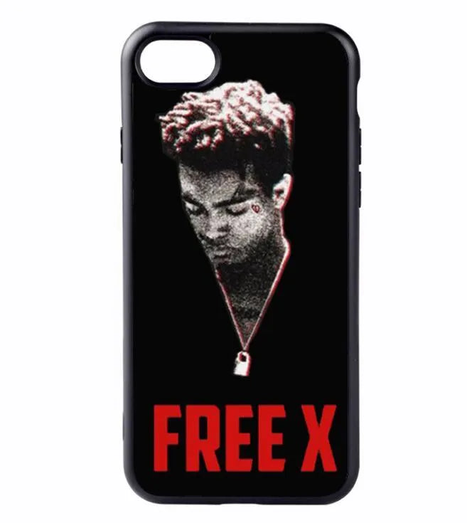 Clear half-wrapped iPhone case with XXTentacion pattern and matte finish.