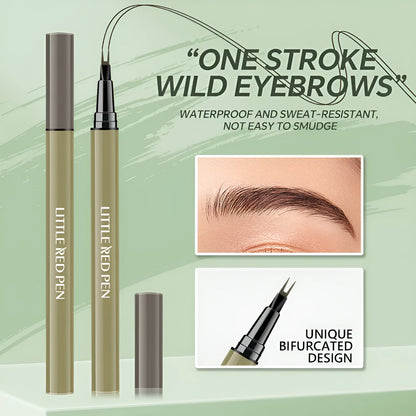 Two fork eyebrow pencil with waterproof liquid eyeliner tip in brown and black colours