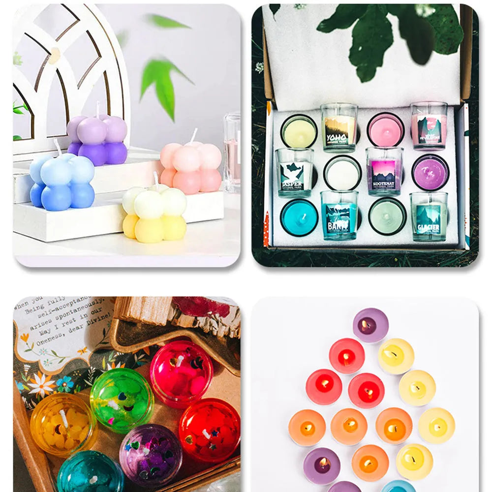 DIY candle and soap pigment concentrate set with 30 colour options in 10ml bottles